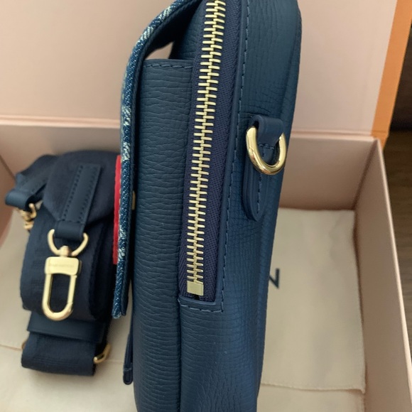 NWT Louis Vuitton Denim & Leather Double Phone Pouch - Picture 15 of 16